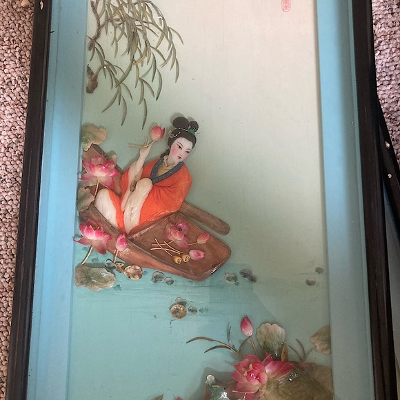 Two original Japanese swatow shell cutting pictures - Picture 1 of 10